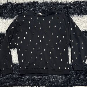 Tea Collection Lightning Bolt Printer Popover Sweatshirt, Sz 14